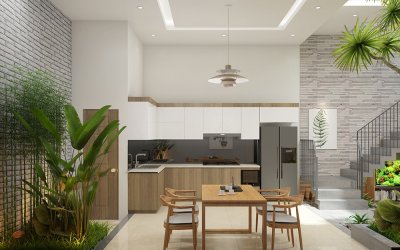 Tận dụng kiến trúc nhà tối giản cho thiết kế không gian bếp 