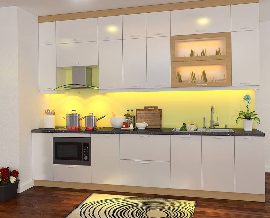 Sử dụng tủ &aacute;p trần gi&uacute;p tăng t&iacute;nh thẩm mỹ cao cho gian bếp